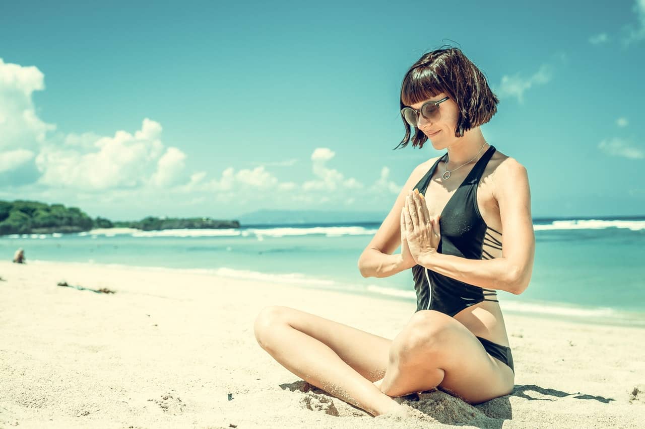 sitting by the beach